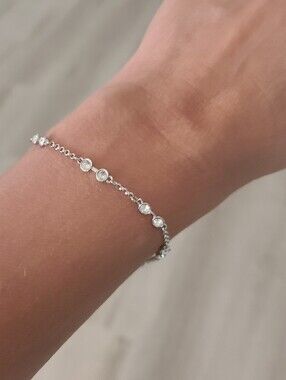 Swarovski Silver Toned Double Crystal Remix Bracelet-Excellent Condition Size L